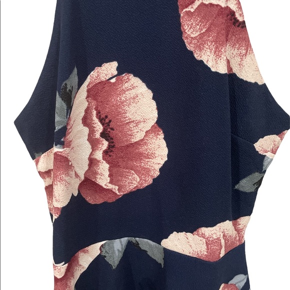 Altar'd State Navy & Floral Skater Dress-Small - Picture 2 of 6